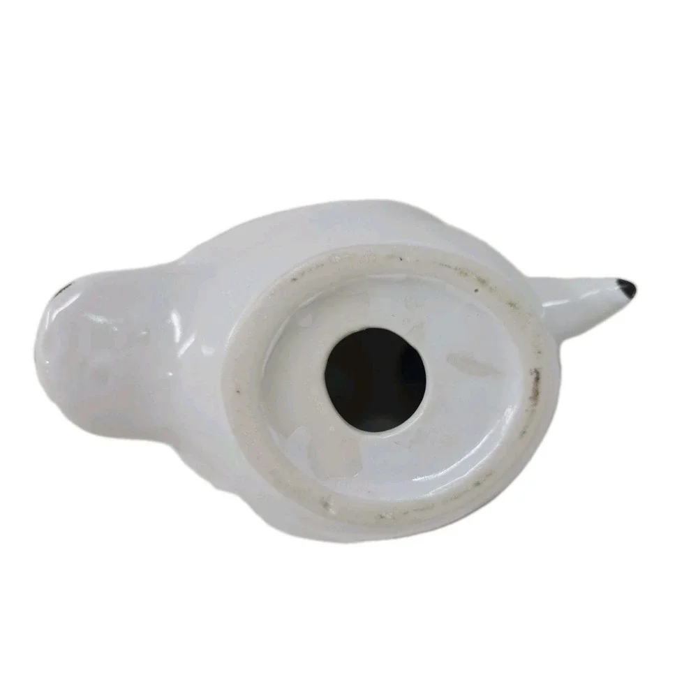 Ceramic Pelican Figurine White Statue Beach‎ House Distressed Decor Coastal U251